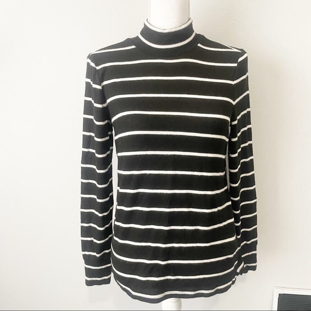 Lucky Brand black white striped turtleneck long sleeve top size XS cozy NWT new